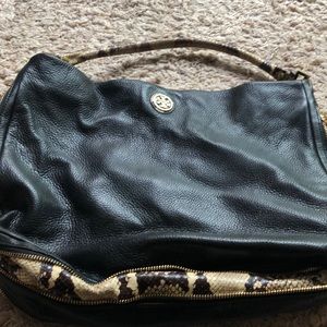Tory Burch Hobo! Black leather with snake print